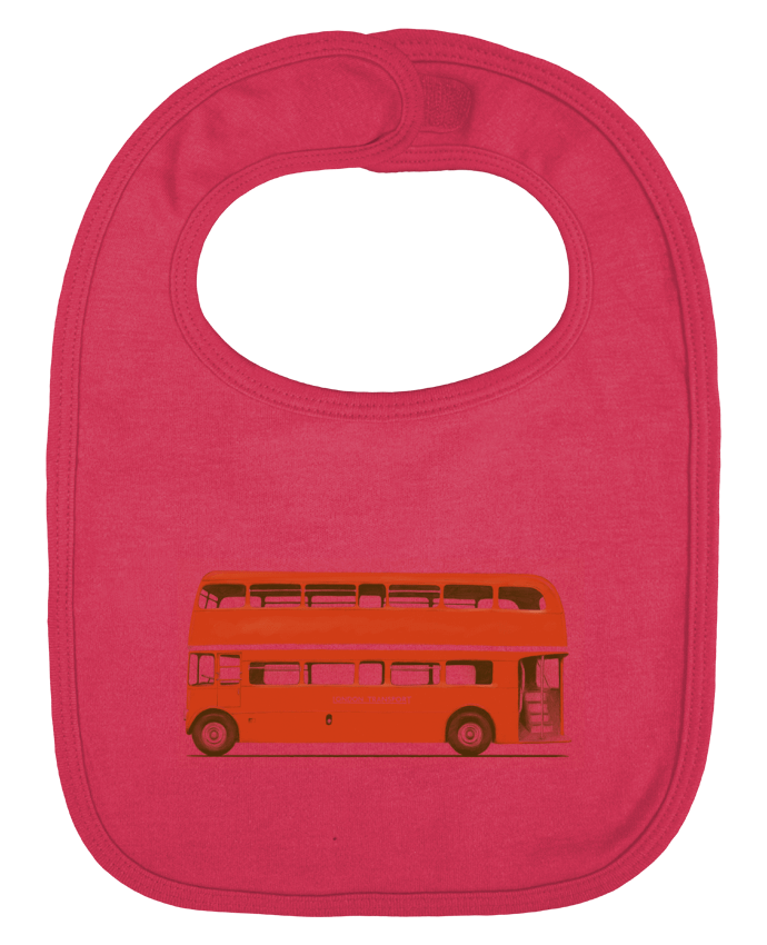 Baby Bib plain and contrast Red London Bus by Florent Bodart