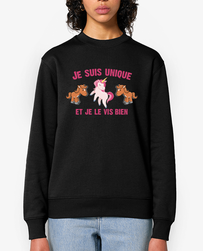 Sweat-shirt Je suis unique et je le vis bien Par tunetoo