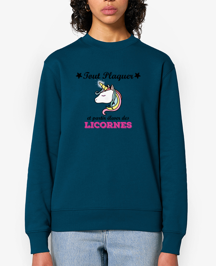Sweat-shirt Tout plaquer et partir élever des licornes Par tunetoo