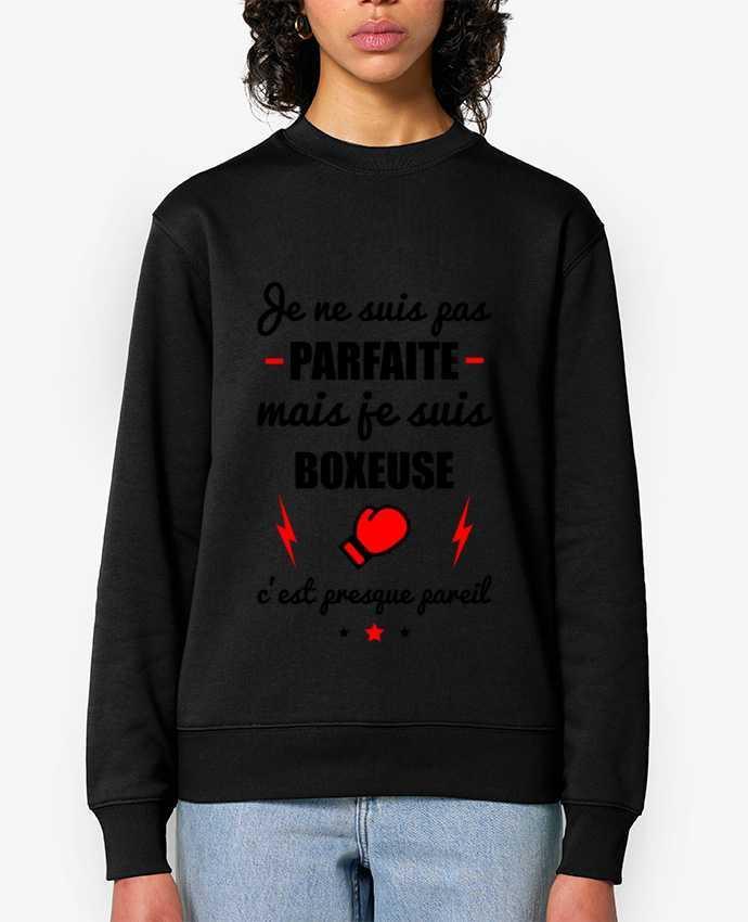 Sweat-shirt Je ne suis pas parfaite mais je suis boxeuse c'est presque pareil Par Benichan