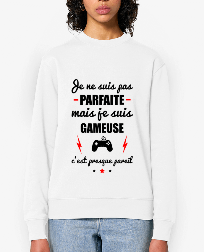 Sweat-shirt Je ne suis pas parfaite mais je suis gameuse c'est presque pareil Par Benichan