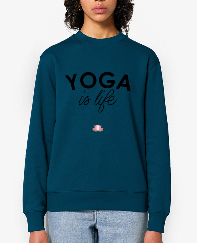 Sweat-shirt Yoga is life Par tunetoo