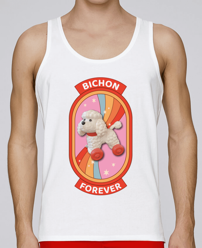 Débardeur homme Bichon forever Arc-en-ciel par Unik&moi 100% coton bio