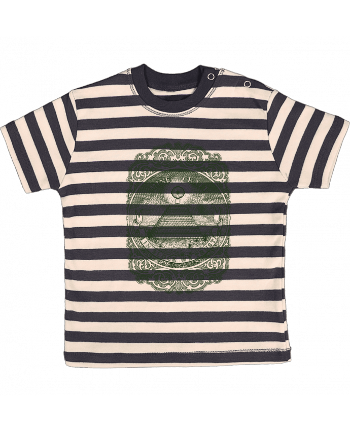 T-shirt baby with stripes In block we trust by Florent Bodart