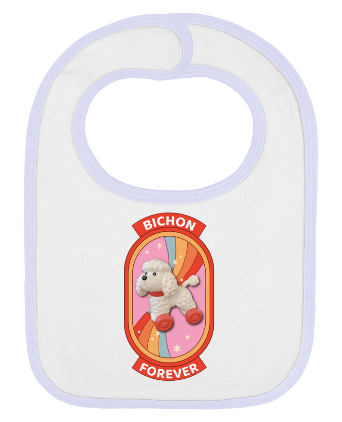 Bavoir bébé uni Bichon forever Arc-en-ciel par Unik&moi