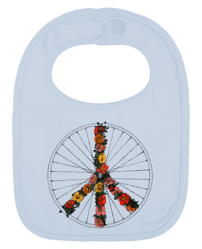 Bavoir bébé uni Peace and Bike par Florent Bodart