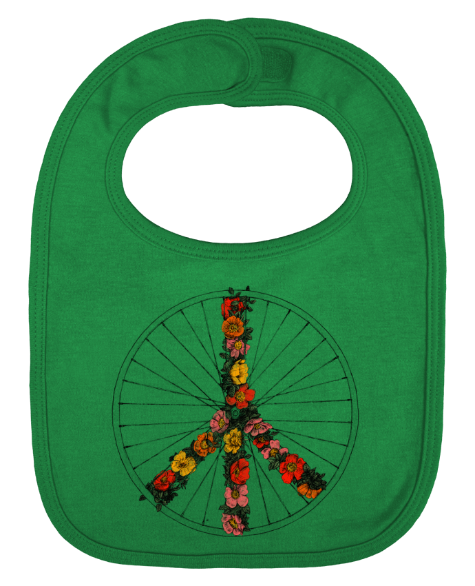 Baby Bib plain and contrast Peace and Bike by Florent Bodart