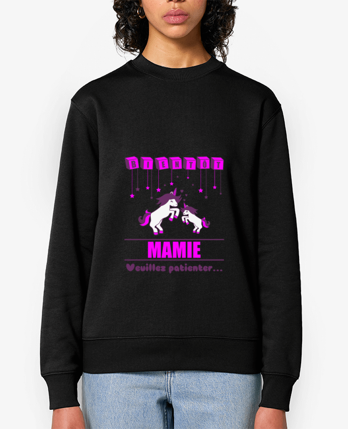 Sweat-shirt Bientôt Mamie, licorne Par Benichan