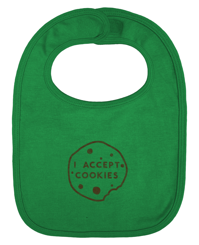Baby Bib plain and contrast I accept cookies by Florent Bodart