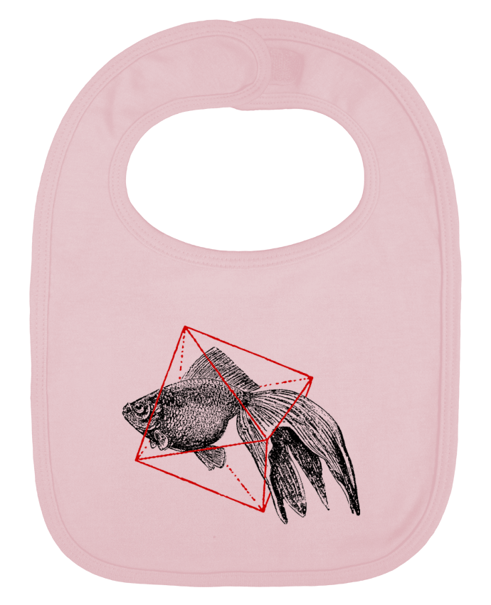 Baby Bib plain and contrast Fish in geometrics II by Florent Bodart