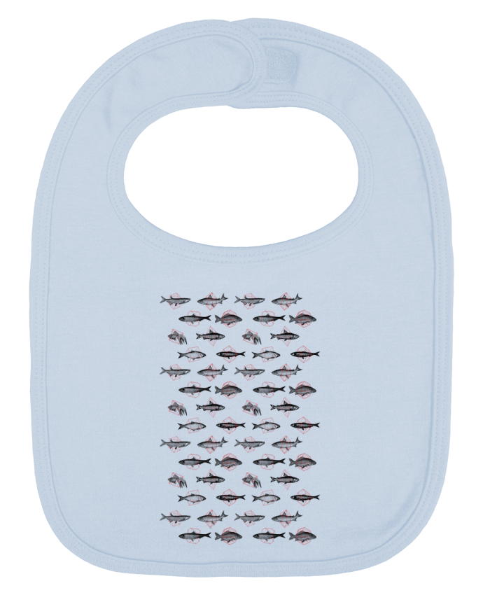 Bavoir bébé uni Fishes in geometrics par Florent Bodart
