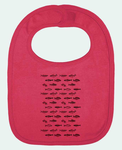 Bavoir bébé uni Fishes in geometrics par Florent Bodart