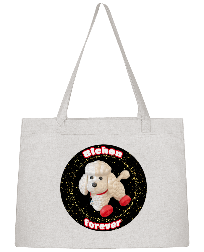 Sac Shopping Bichon forever paillettes par Unik&moi
