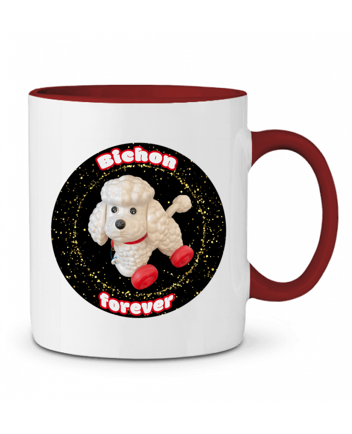 Mug bicolore Bichon forever paillettes Unik&moi