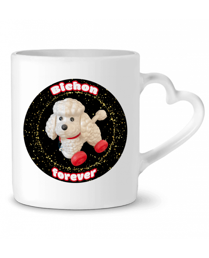 Mug coeur Bichon forever paillettes par Unik&moi