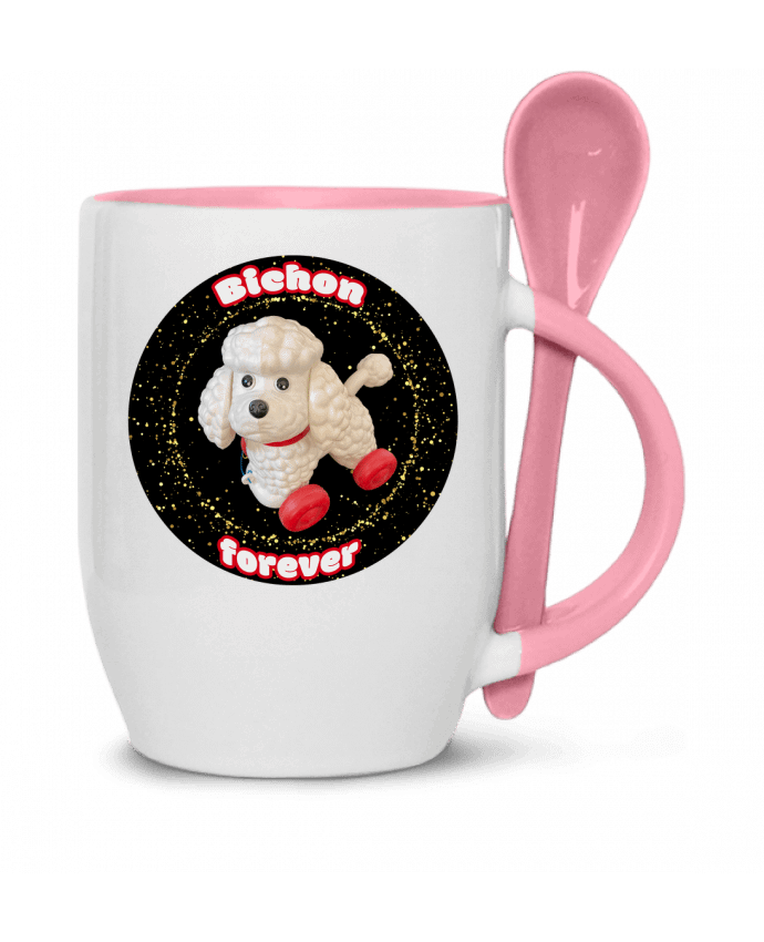 Tasse cuillère Bichon forever paillettes par Unik&moi