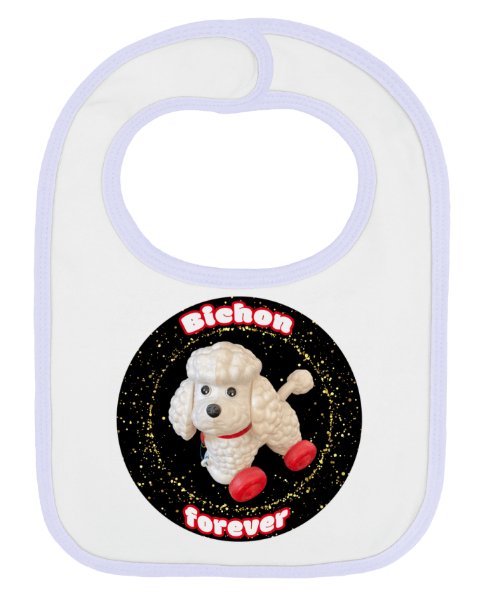Bavoir bébé uni Bichon forever paillettes par Unik&moi