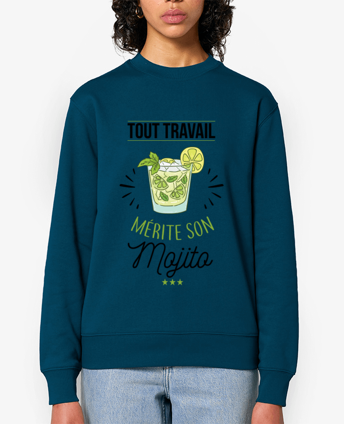 Sweat-shirt Tout travail mérite son mojito Par La boutique de Laura