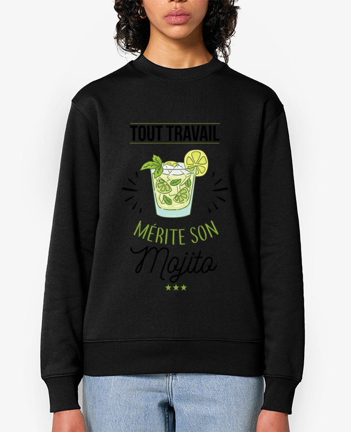 Sweat-shirt Tout travail mérite son mojito Par La boutique de Laura