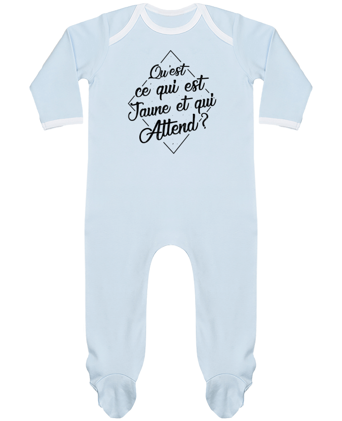 Baby Sleeper long sleeves Contrast Qu'est ce qui est jaune et qui attend ? by tunetoo