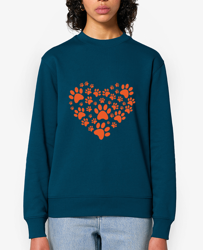 Sweat-shirt Coeur Chien Amour Par fredelphi