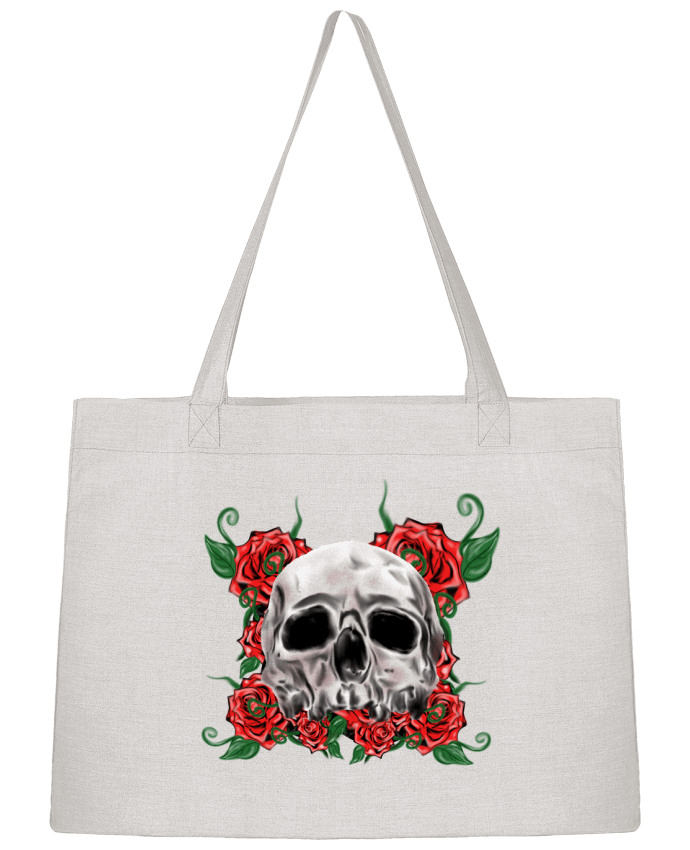 Shopping tote bag Stanley Stella skull and roses by Cameleon