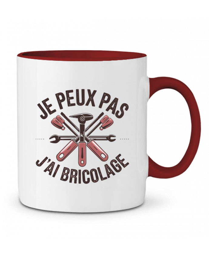 Mug bicolore je peux pas j'ai bricolage bwilfy