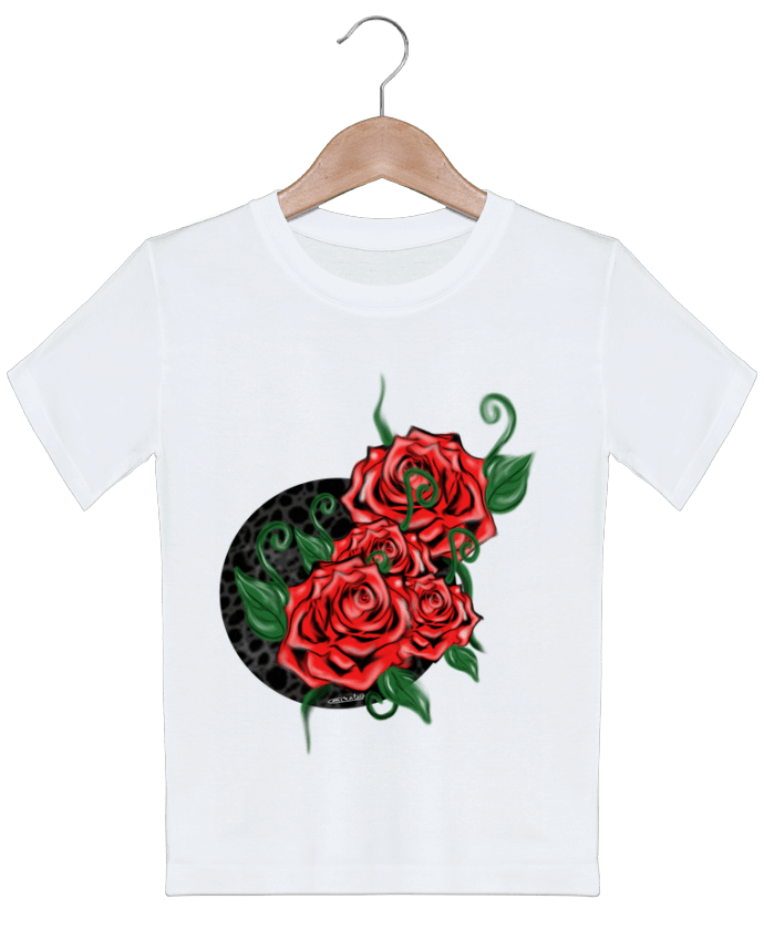 T-shirt garçon motif Roses rouges Cameleon