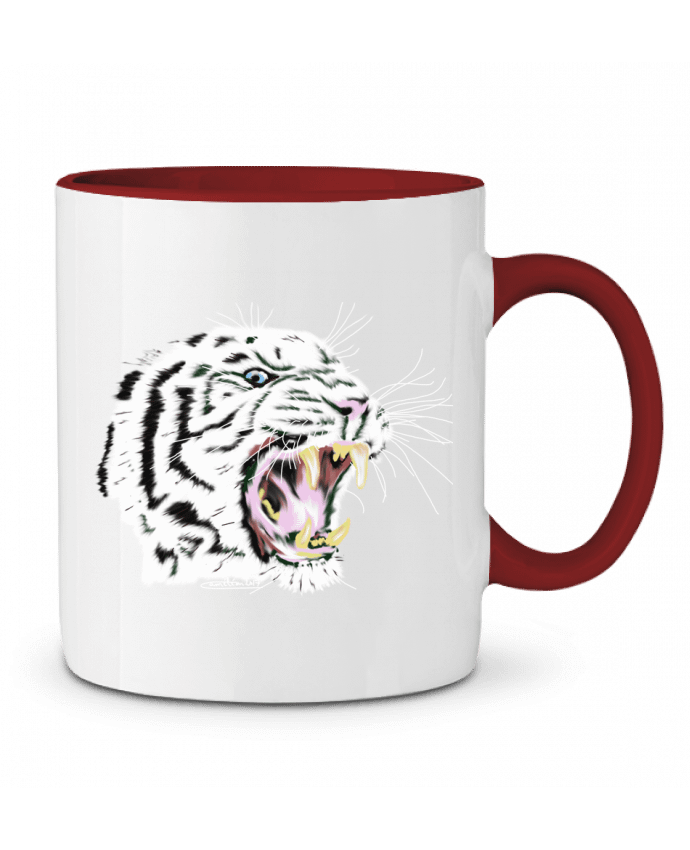 Mug bicolore Tigre blanc rugissant Cameleon