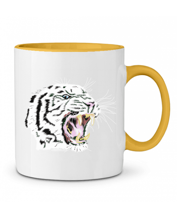 Two-tone Ceramic Mug Tigre blanc rugissant Cameleon