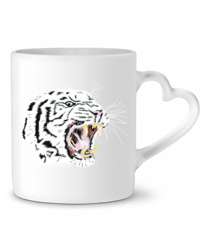 Mug Heart Tigre blanc rugissant by Cameleon