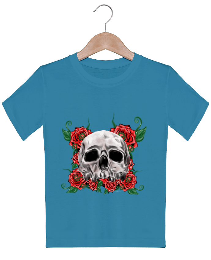 T-shirt garçon motif skull and roses Cameleon