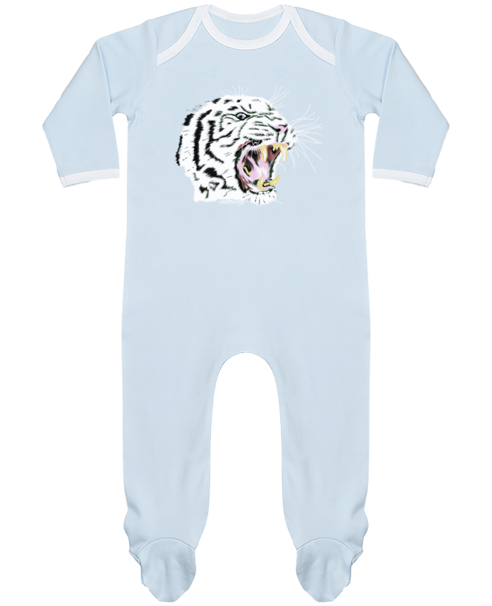 Body Pyjama Bébé Tigre blanc rugissant par Cameleon