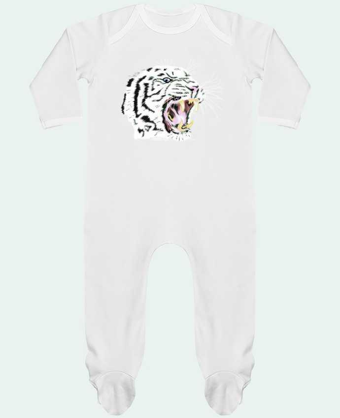 Body Pyjama Bébé Tigre blanc rugissant par Cameleon