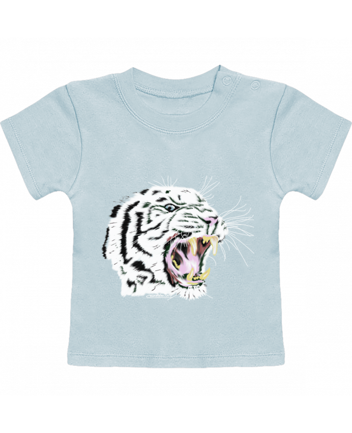 T-Shirt Baby Short Sleeve Tigre blanc rugissant manches courtes du designer Cameleon