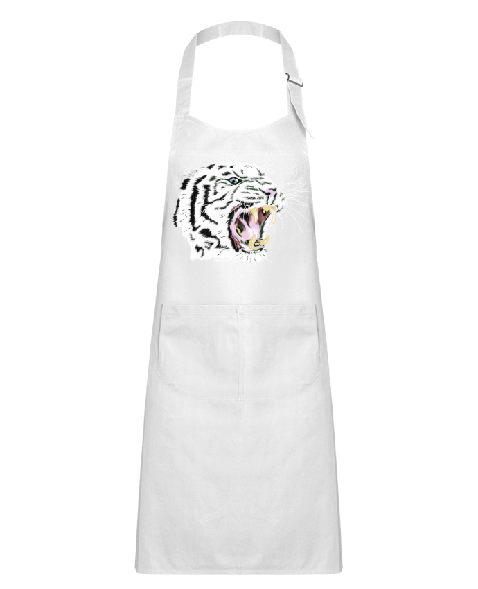 Tablier Enfant Tigre blanc rugissant par Cameleon