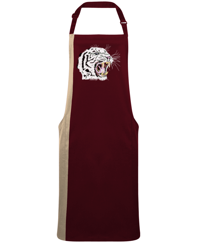 Tablier bicolore Tigre blanc rugissant par  Cameleon