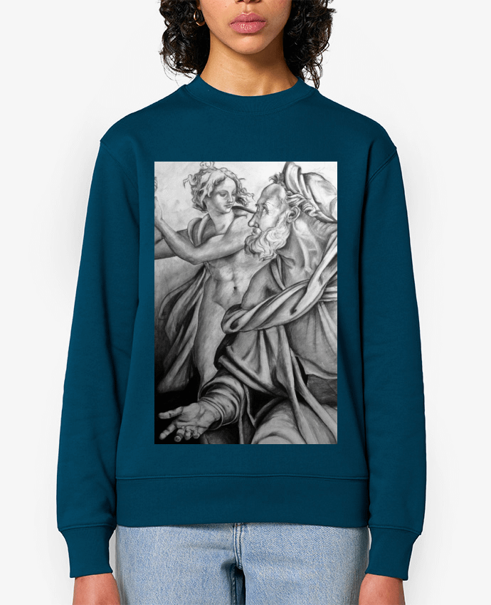 Sweat-shirt Fusain reproduction Michel Ange Par Simple Art