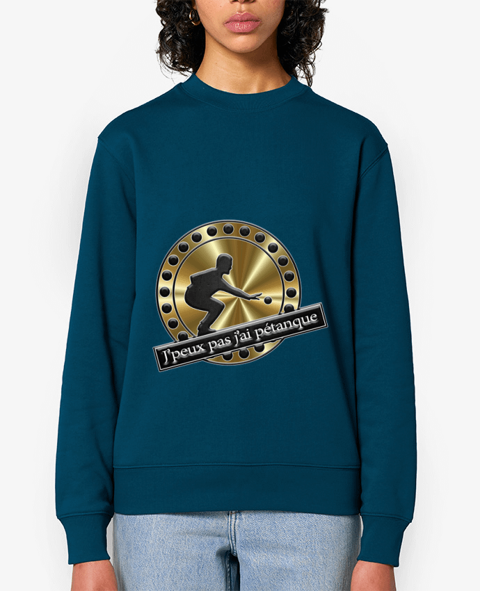 Sweat-shirt j'peux pas j'ai pétanque Par logo graph
