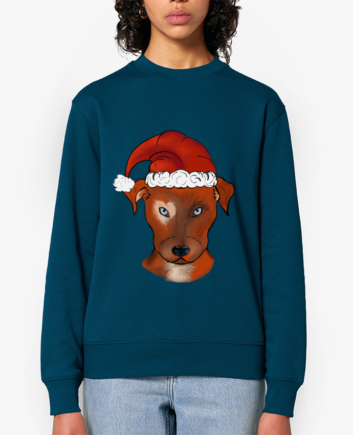 Sweat-shirt chien bonnet de Noël Par ZeroXIII