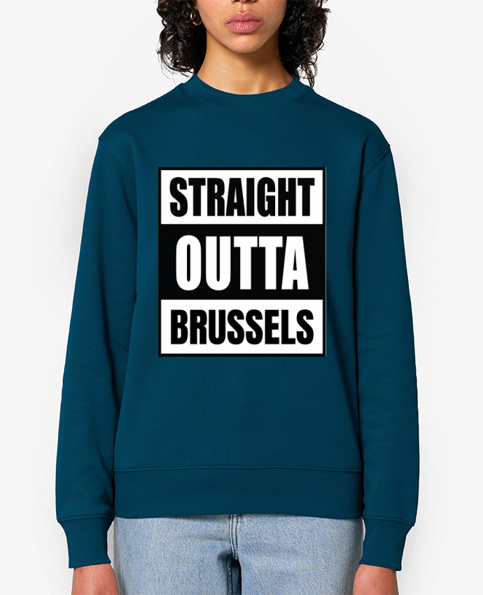Sweat-shirt Straight outta Brussels Par Cheerocki