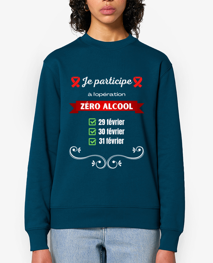 Sweat-shirt Je participe à l'opération zéro alcool v2 Par Cheerocki