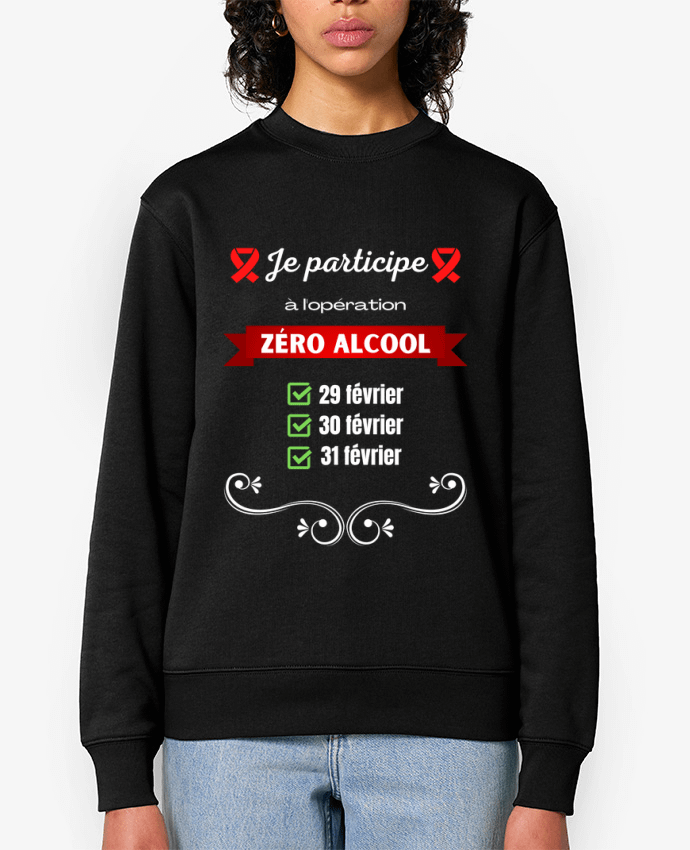 Sweat-shirt Je participe à l'opération zéro alcool v2 Par Cheerocki