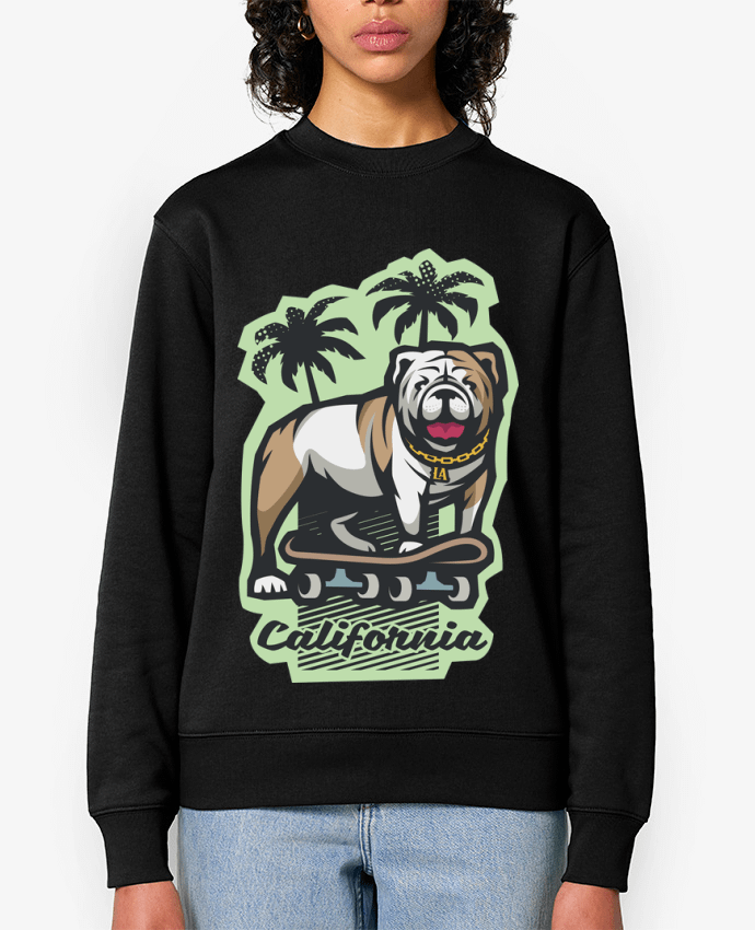 Sweat-shirt Cool bulldog sur Skateboard California Par TrendCadeaucool