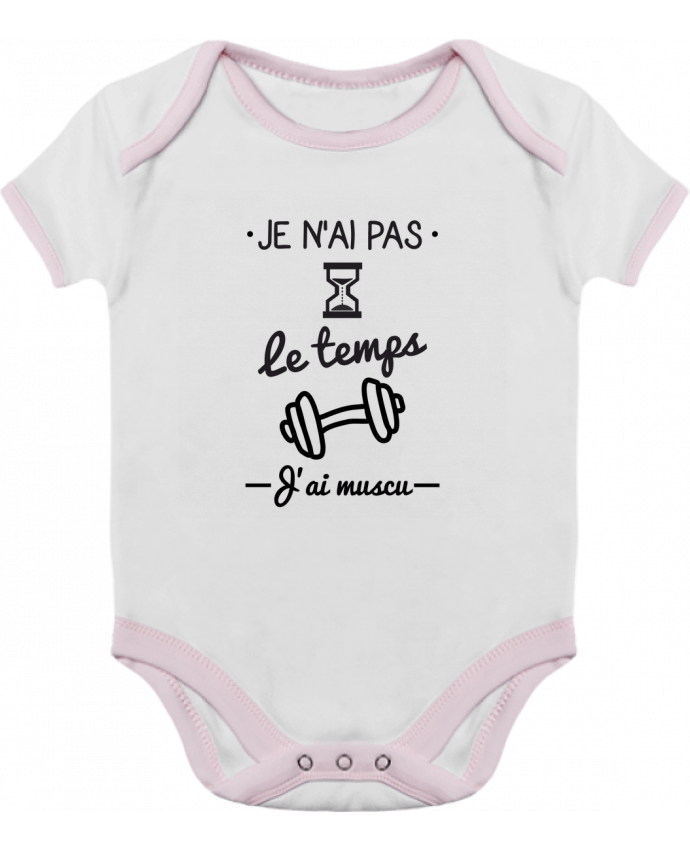 Body Bebé Contraste Pas le temps, j'ai muscu, tee shirt musculation por Benichan