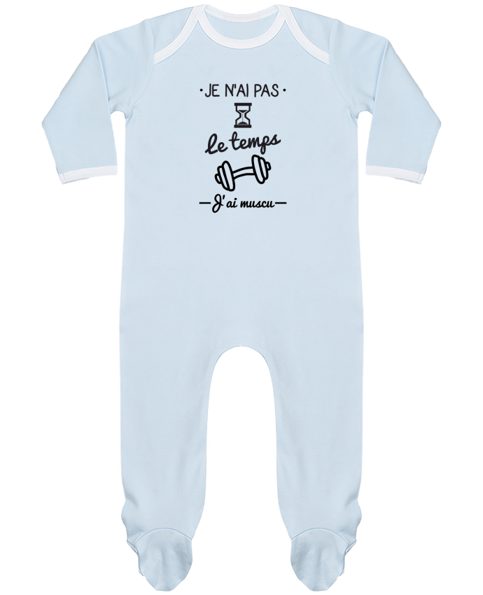 Body Pyjama Bébé Pas le temps, j'ai muscu, tee shirt musculation par Benichan