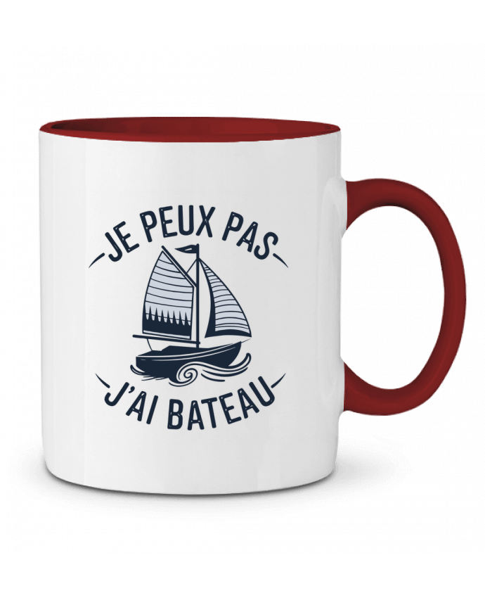 Mug bicolore je peux pas j'ai bateau bwilfy