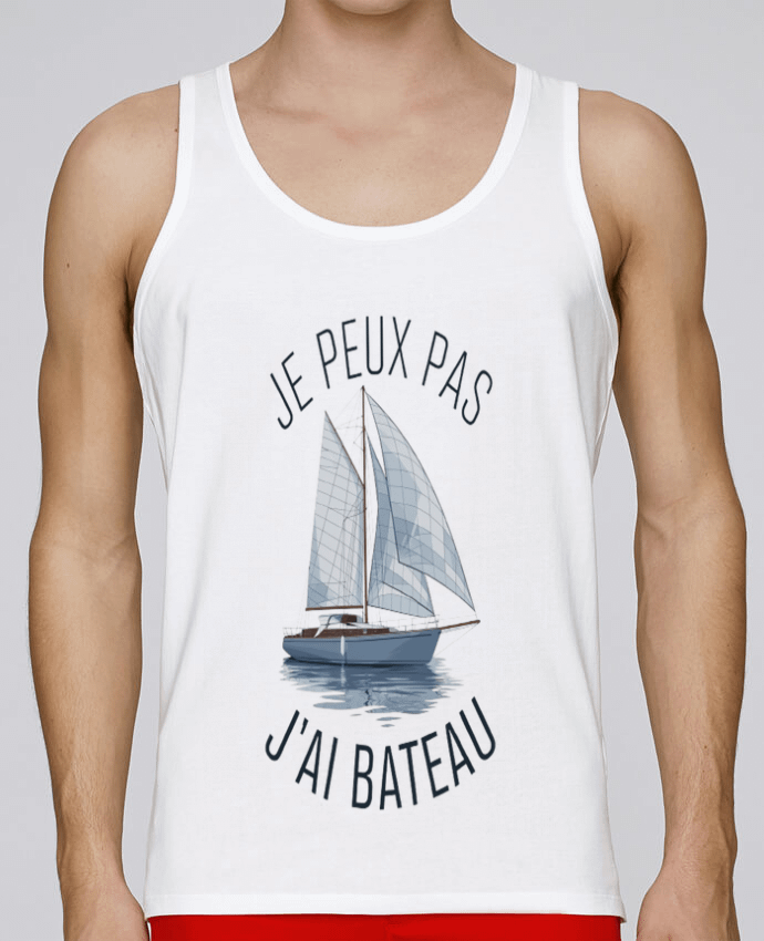 Débardeur homme je peux pas j'ai bateau par bwilfy 100% coton bio