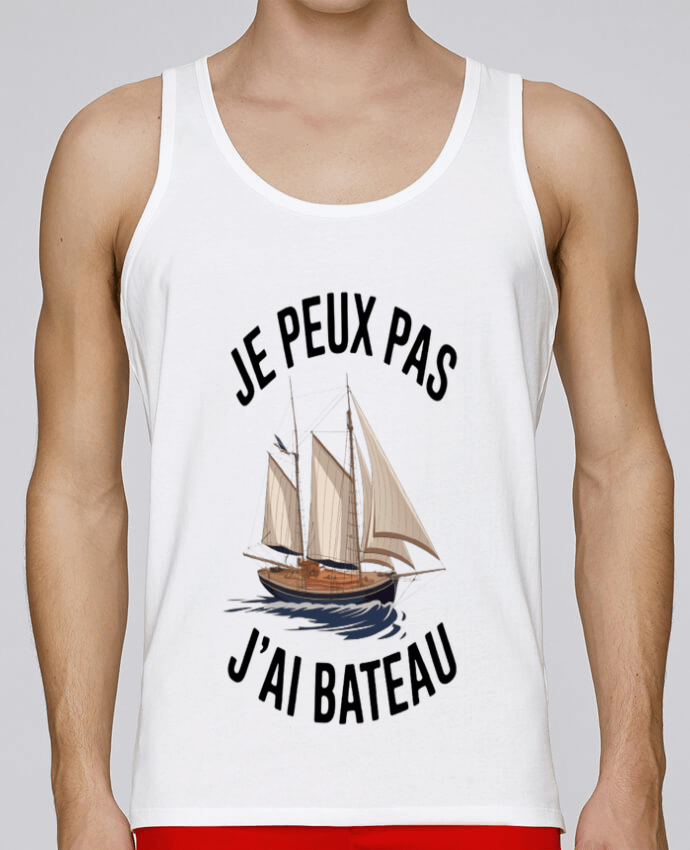 Débardeur homme je peux pas j'ai bateau par bwilfy 100% coton bio
