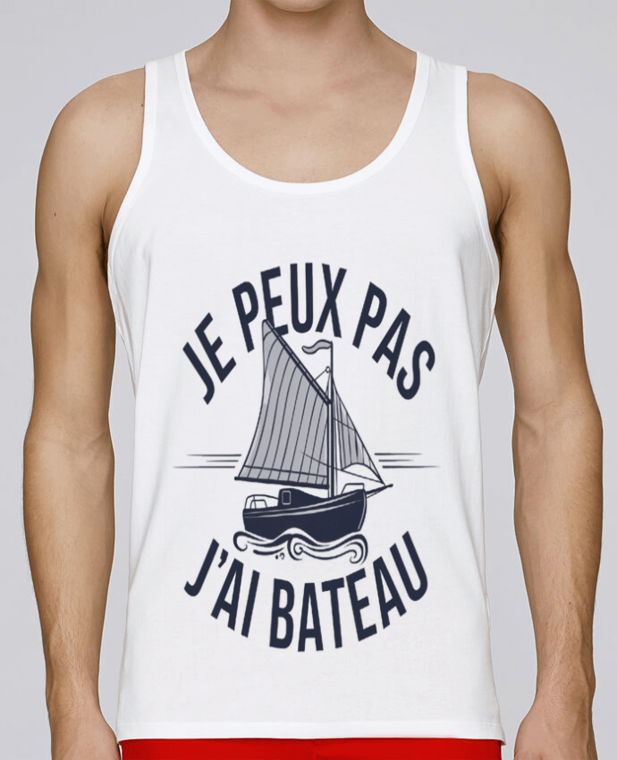 Débardeur homme je peux pas j'ai bateau par bwilfy 100% coton bio